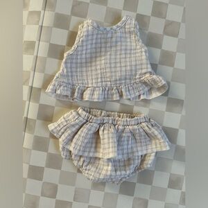 Quincy Mae Cream Plaid Ruffle Set